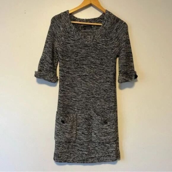 Line the label chunky knit sweater dress with front pockets grey marmalade Small - Picture 1 of 8